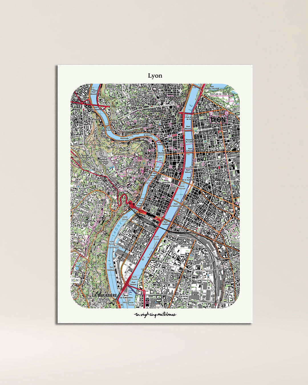 tableau lyon classique IGN toile aluminium