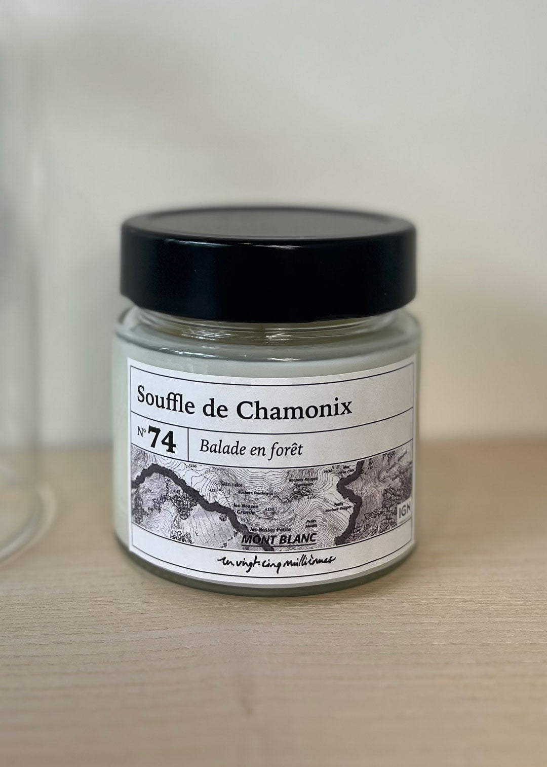 Bougie chamonix IGN artisanale, balade en foret 180gr