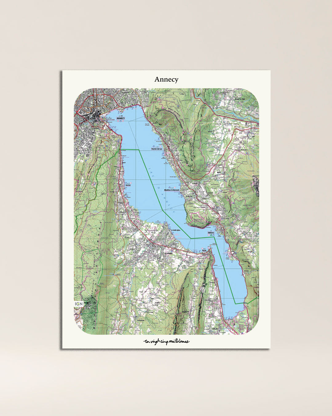 tableau Annecy classique IGN toile aluminium
