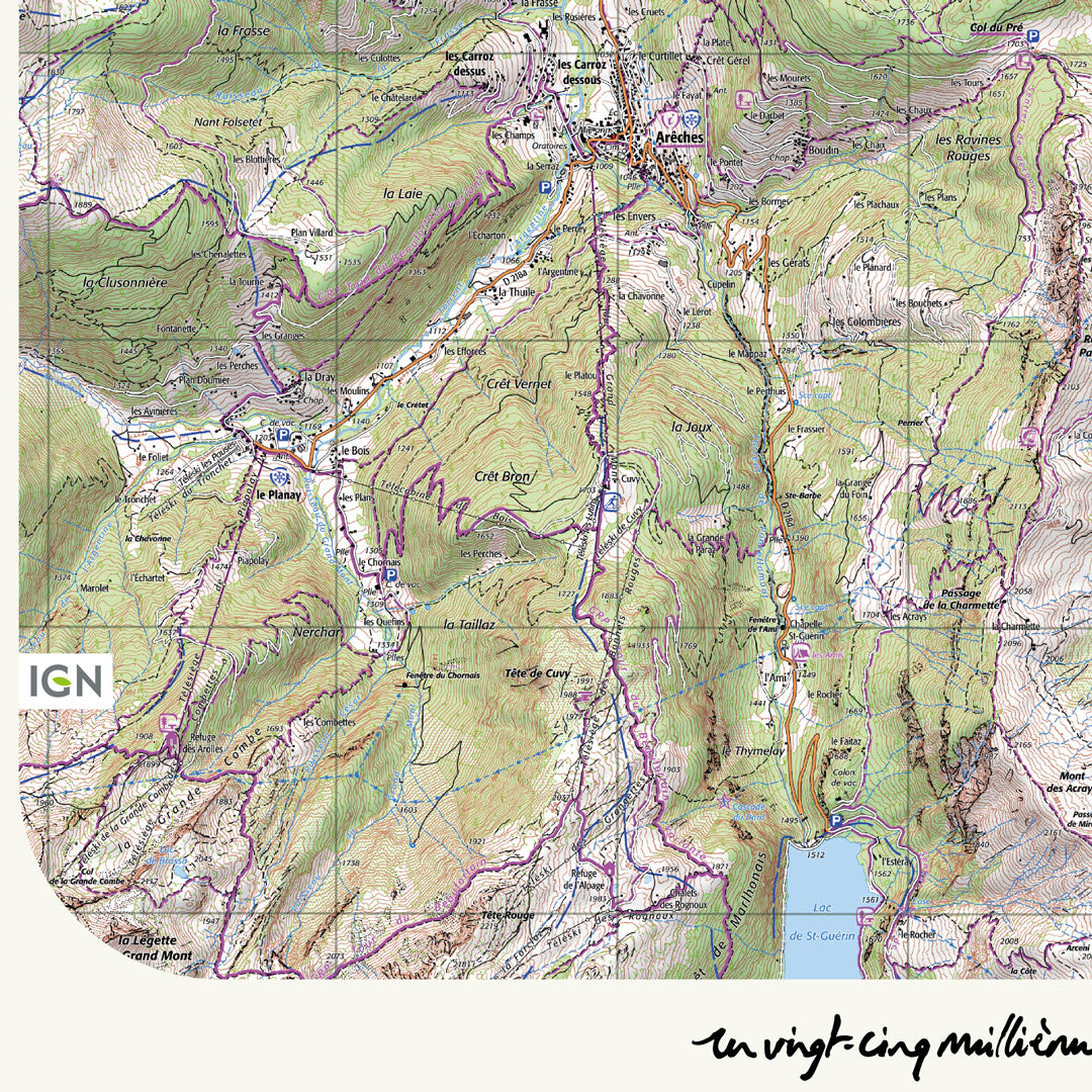 decoration Beaufortain classique IGN toile aluminium cadeau