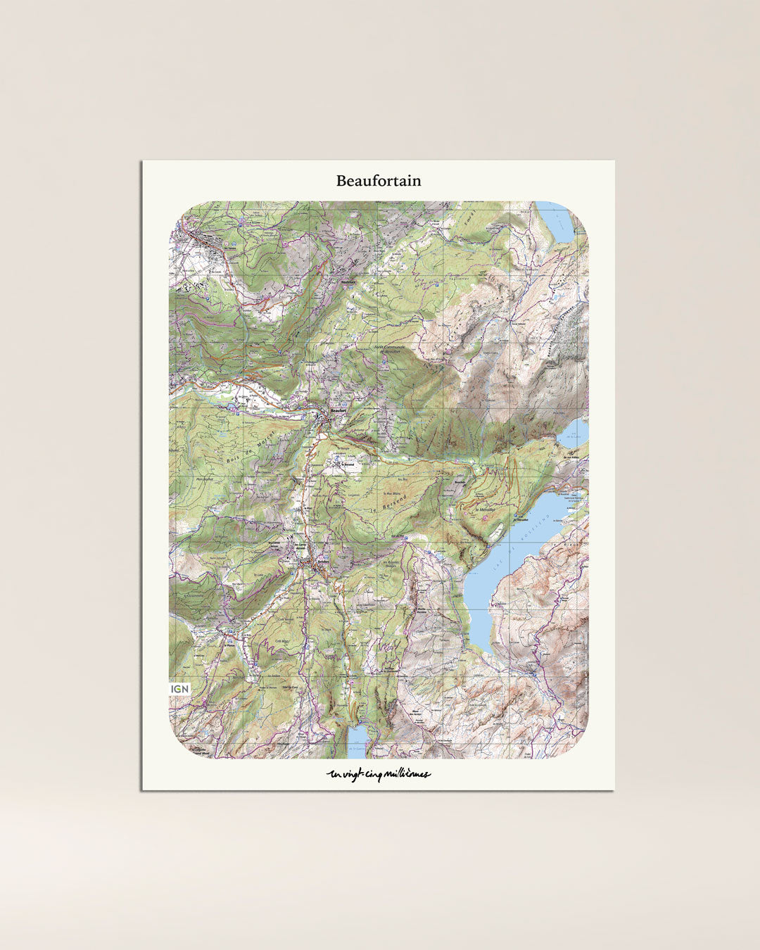 decoration tableau Beaufortain classique IGN toile aluminium cadeau