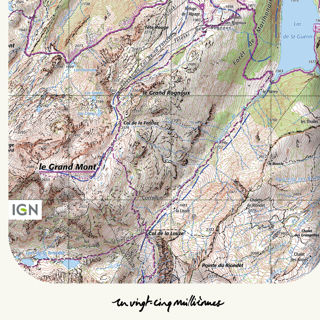 decoration Beaufortain classique IGN toile aluminium cadeau