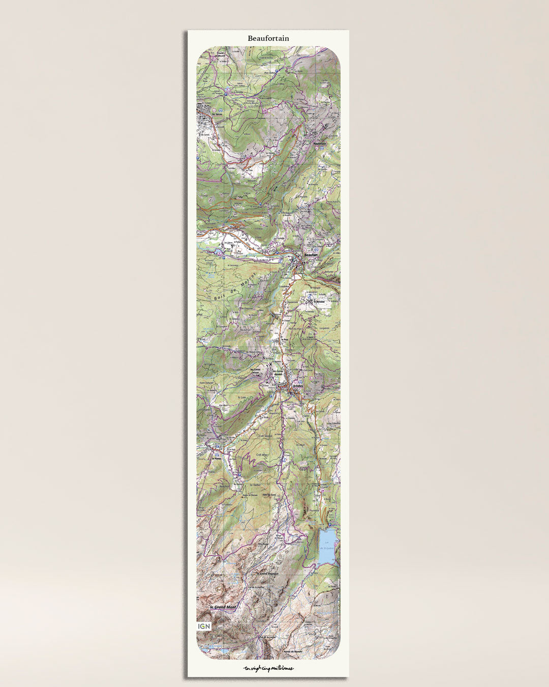affiche Beaufortain classique IGN toile aluminium grand format
