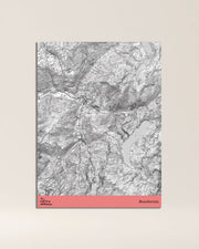 Tableau Beaufortain noir blanc IGN toile aluminium