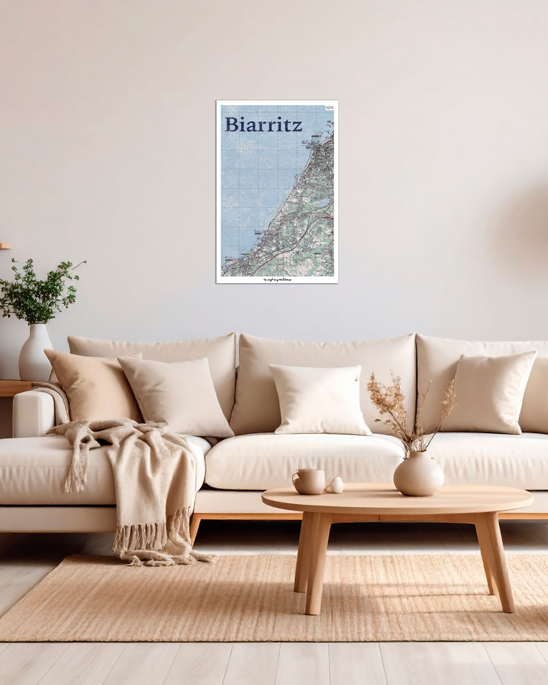 poster biarritz graphique IGN toile aluminium
