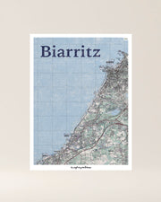 tableau biarritz graphique IGN toile aluminium