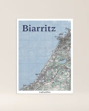 decoration Tableau biarritz graphique IGN toile aluminium cadeau