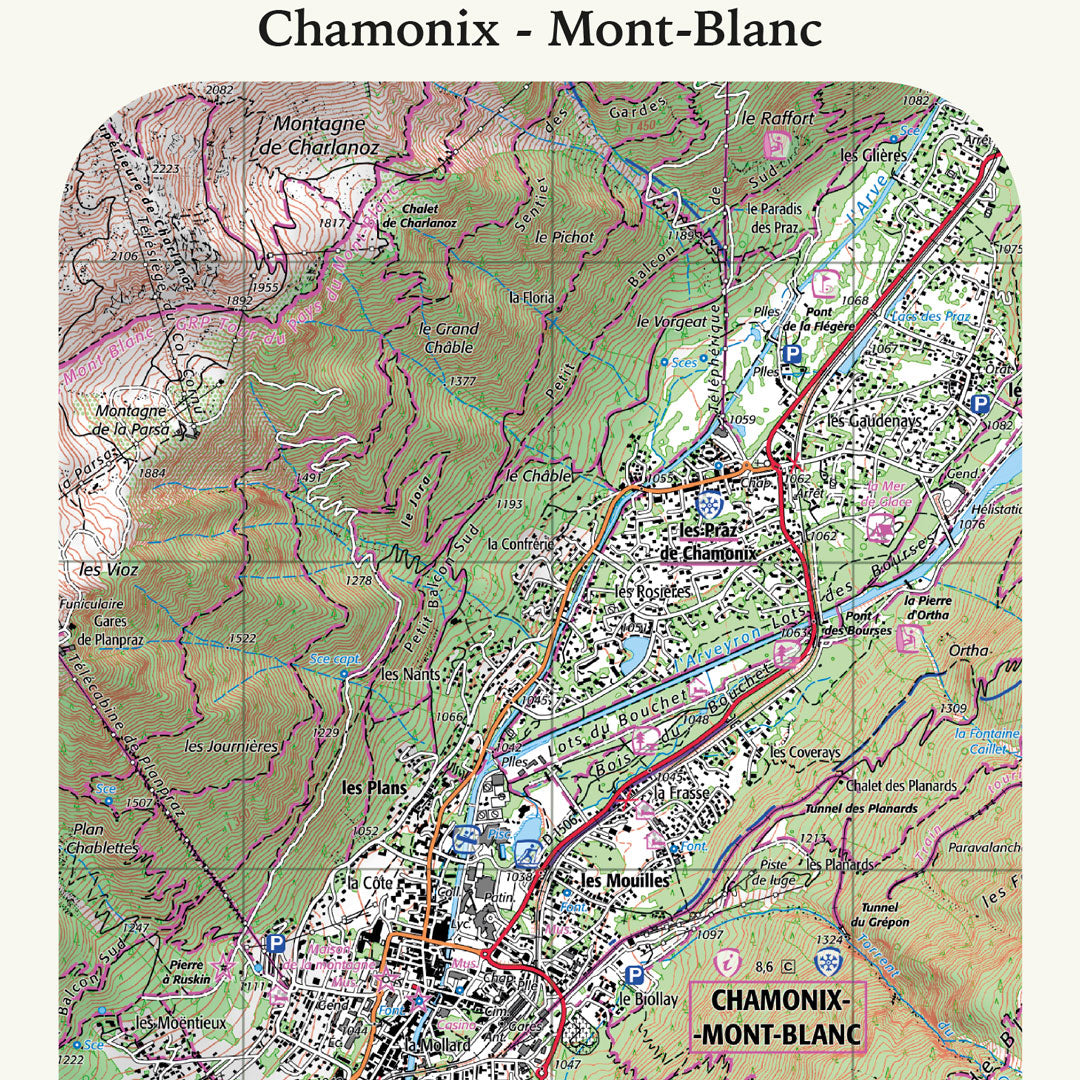 decoration chamonix classique IGN toile aluminium cadeau