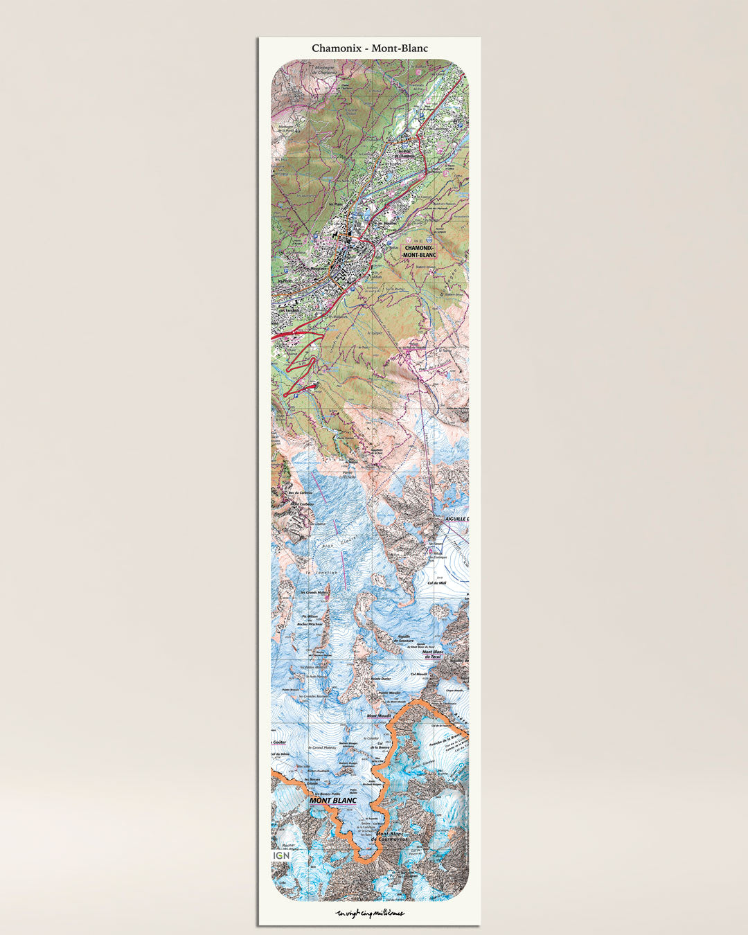decoration chamonix classique vertical IGN toile aluminium cadeau