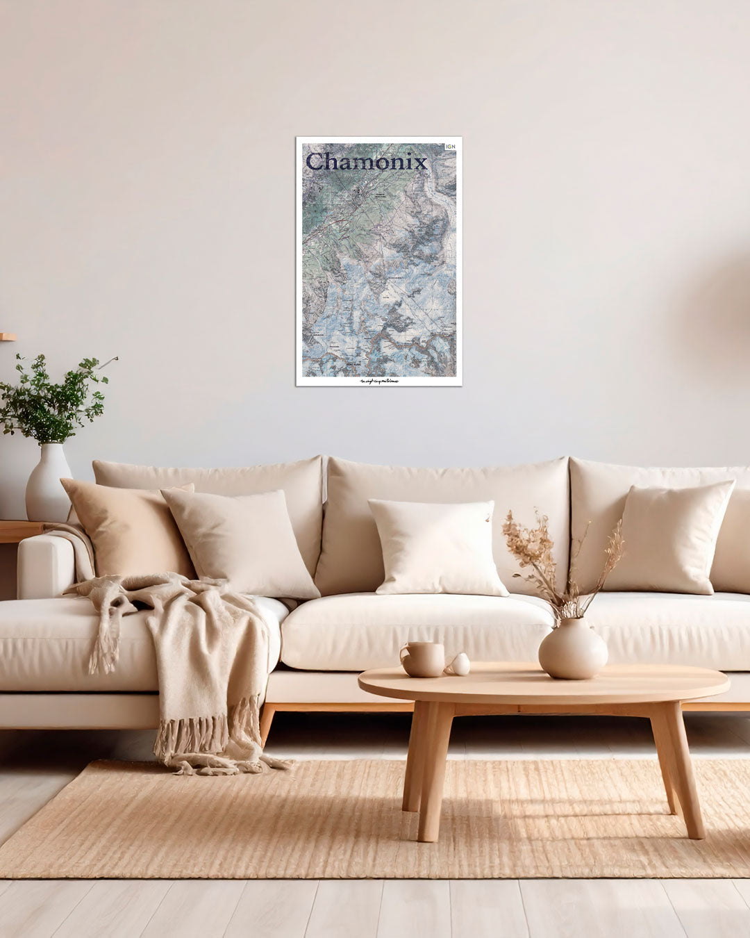 affiche Chamonix graphique IGN toile aluminium
