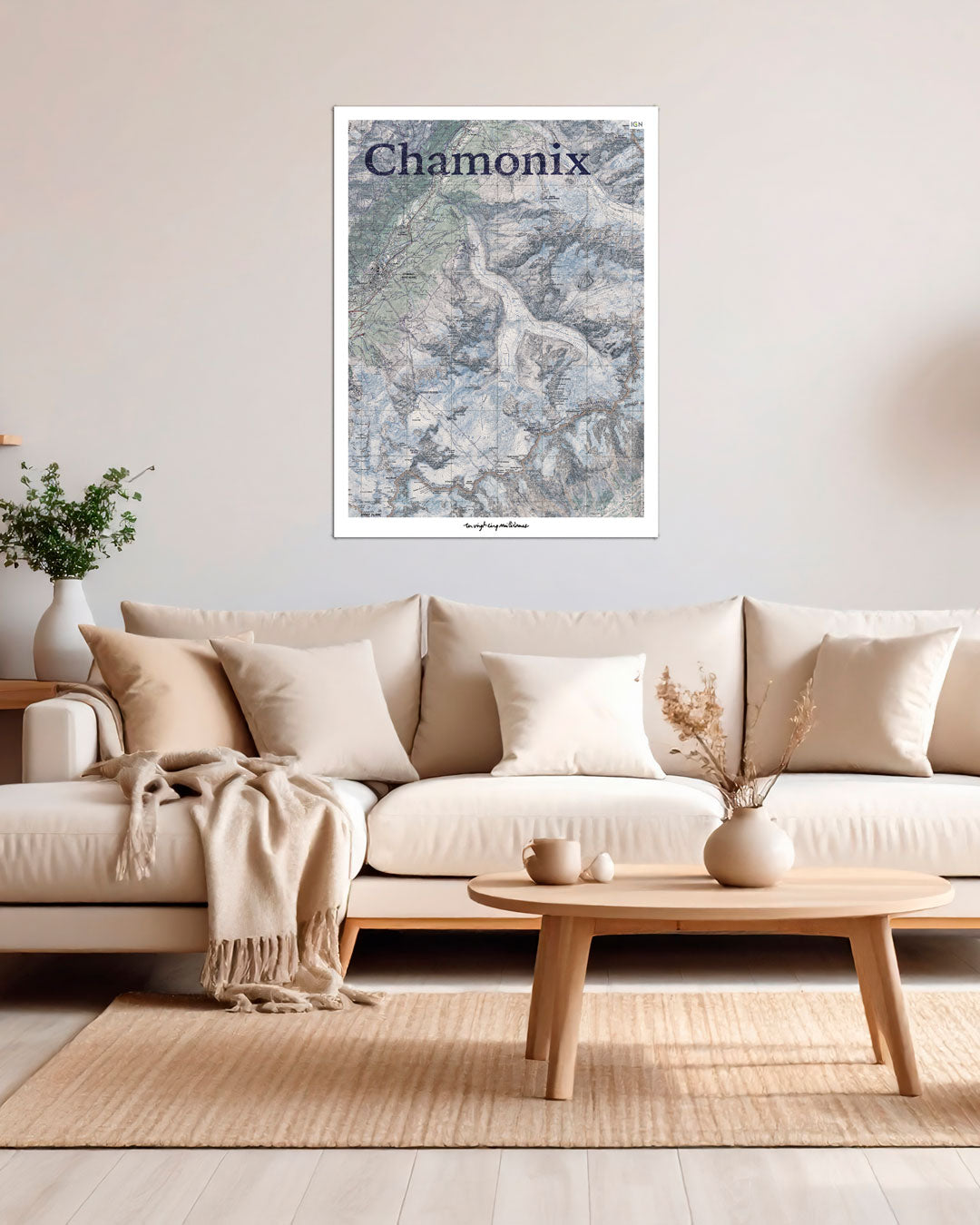 poster Chamonix graphique IGN toile aluminium
