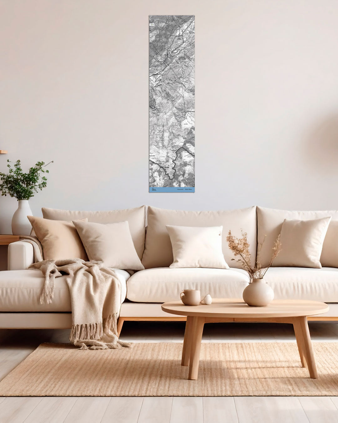 affiche Chamonix classique IGN toile aluminium noir et blanc grand format
