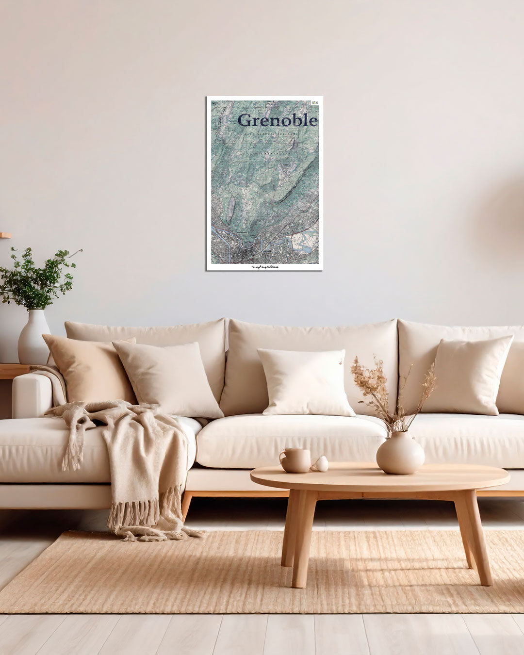 decoration poster Grenoble graphique IGN toile aluminium cadeau