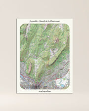 decoration tableau Grenoble classique IGN toile aluminium cadeau