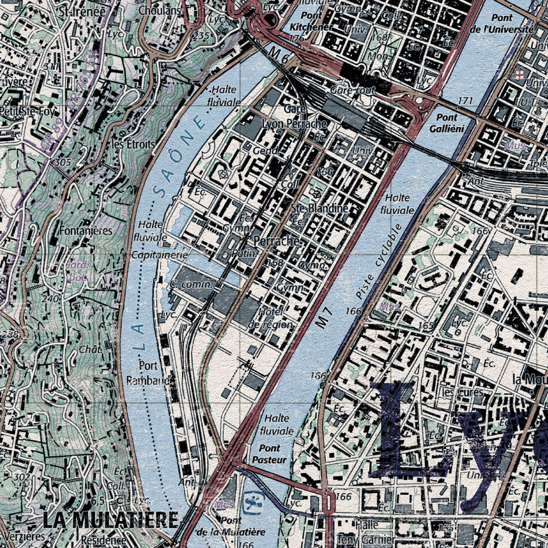 decoration lyon graphique IGN toile aluminium detail cadeau