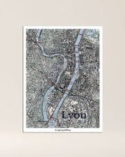 decoration tableau Lyon graphique IGN toile aluminium cadeau
