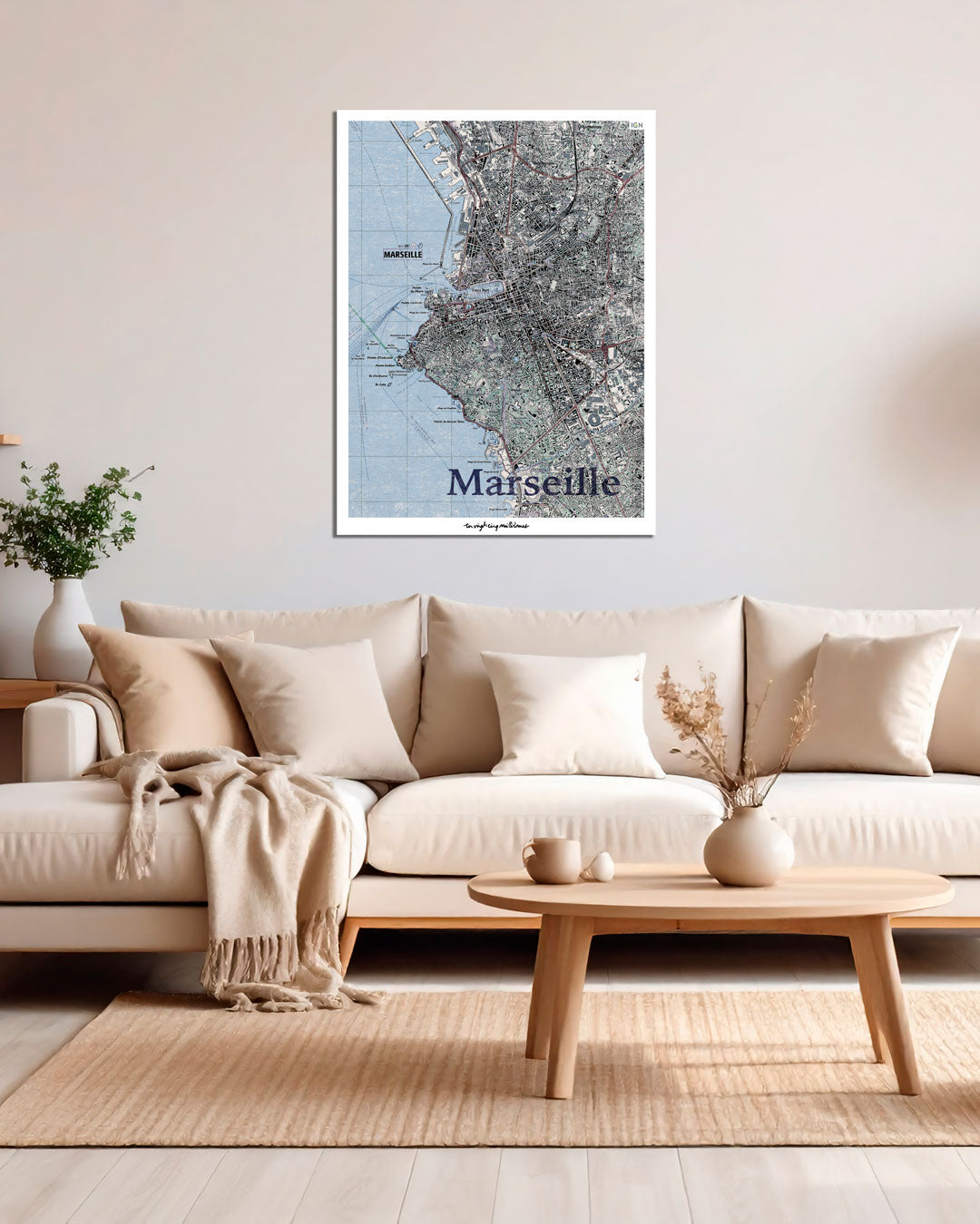 decoration affiche marseille graphique IGN toile aluminium cadeau