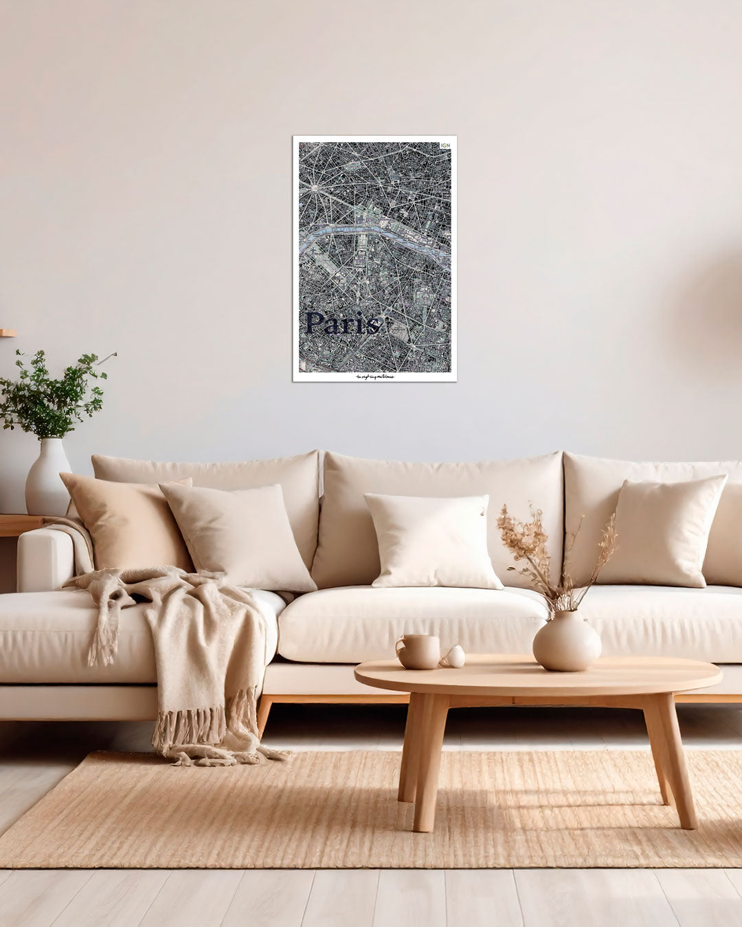 Poster Paris graphique IGN toile aluminium
