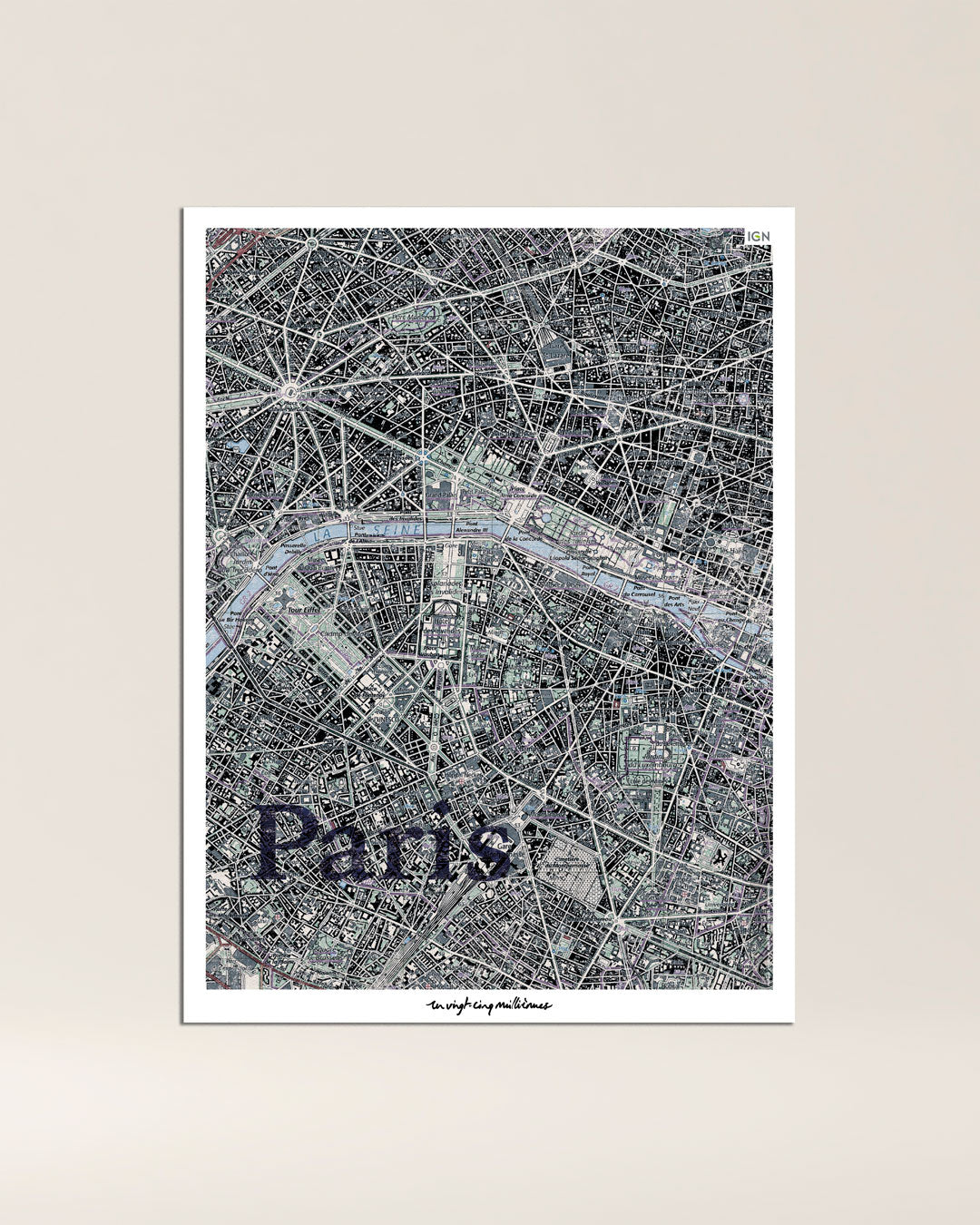 decoration tableau paris graphique IGN toile aluminium cadeau