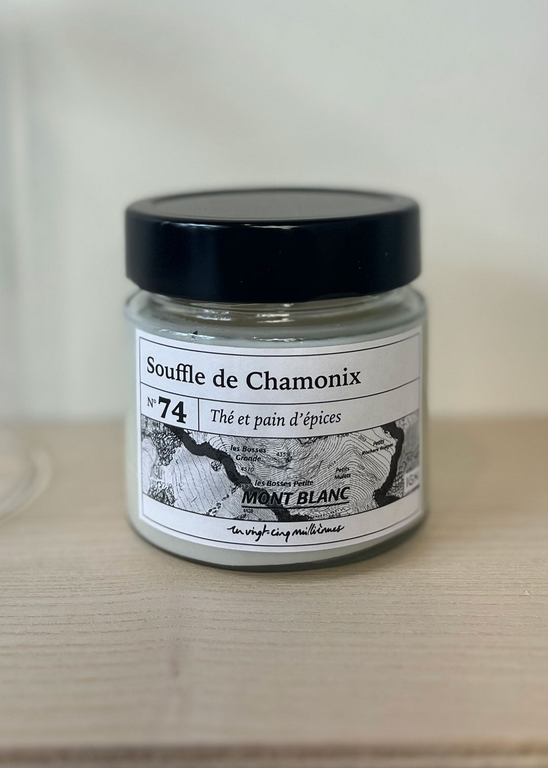 Bougie chamonix IGN artisanale, the et pain d'epices 180gr
