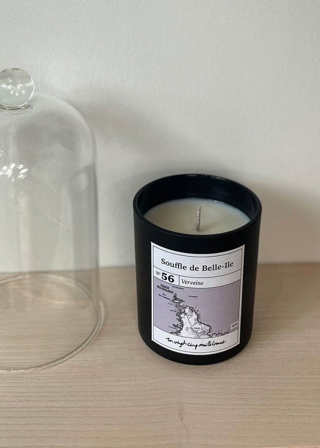 decoration cadeau Bougie belle ile IGN artisanale, verveine 210gr bio
