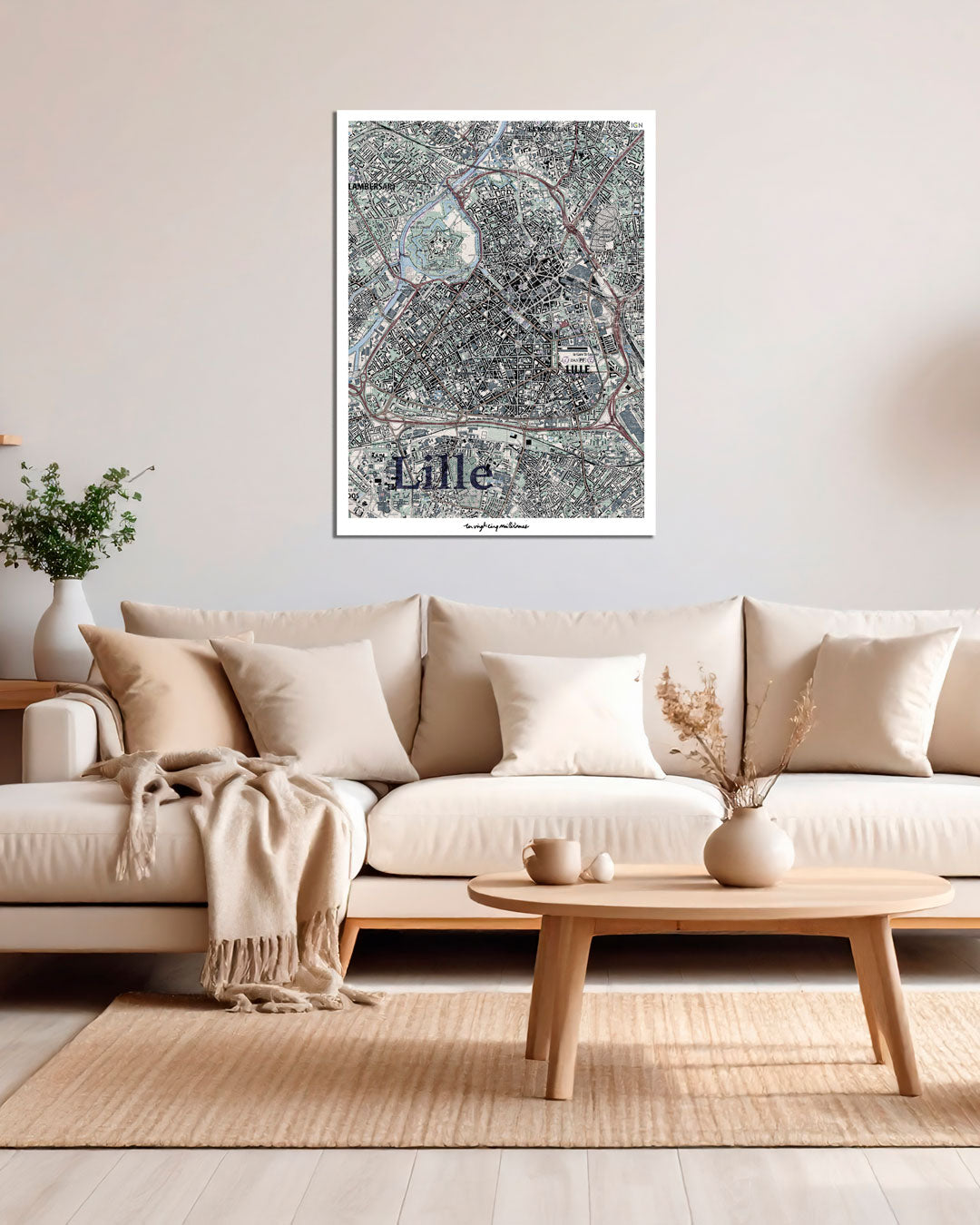 decoration affiche Lille graphique IGN toile aluminium cadeau cadeau