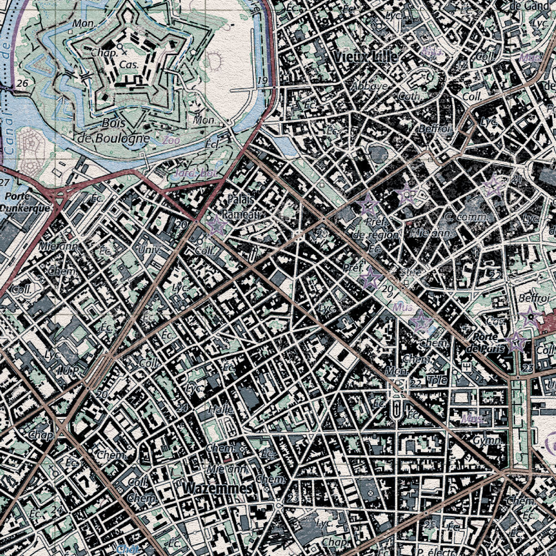 decoration lille graphique IGN toile aluminium  cadeau