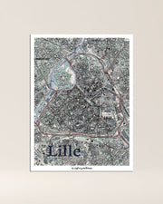 tableau decoration lille graphique IGN toile aluminium cadeau